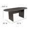 Flash Furniture Oval 35" W, 72" L, 29.5" H, Laminate Top, Grey BLN-6GCGRYX000-BK-GG - alternate 5